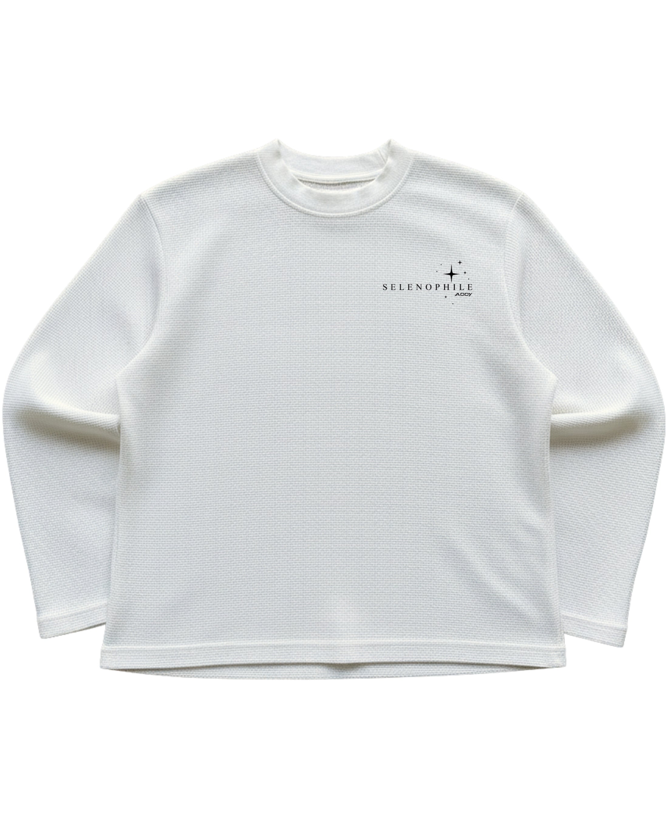 Off-white waffle knit oversized full-sleeve Front Design