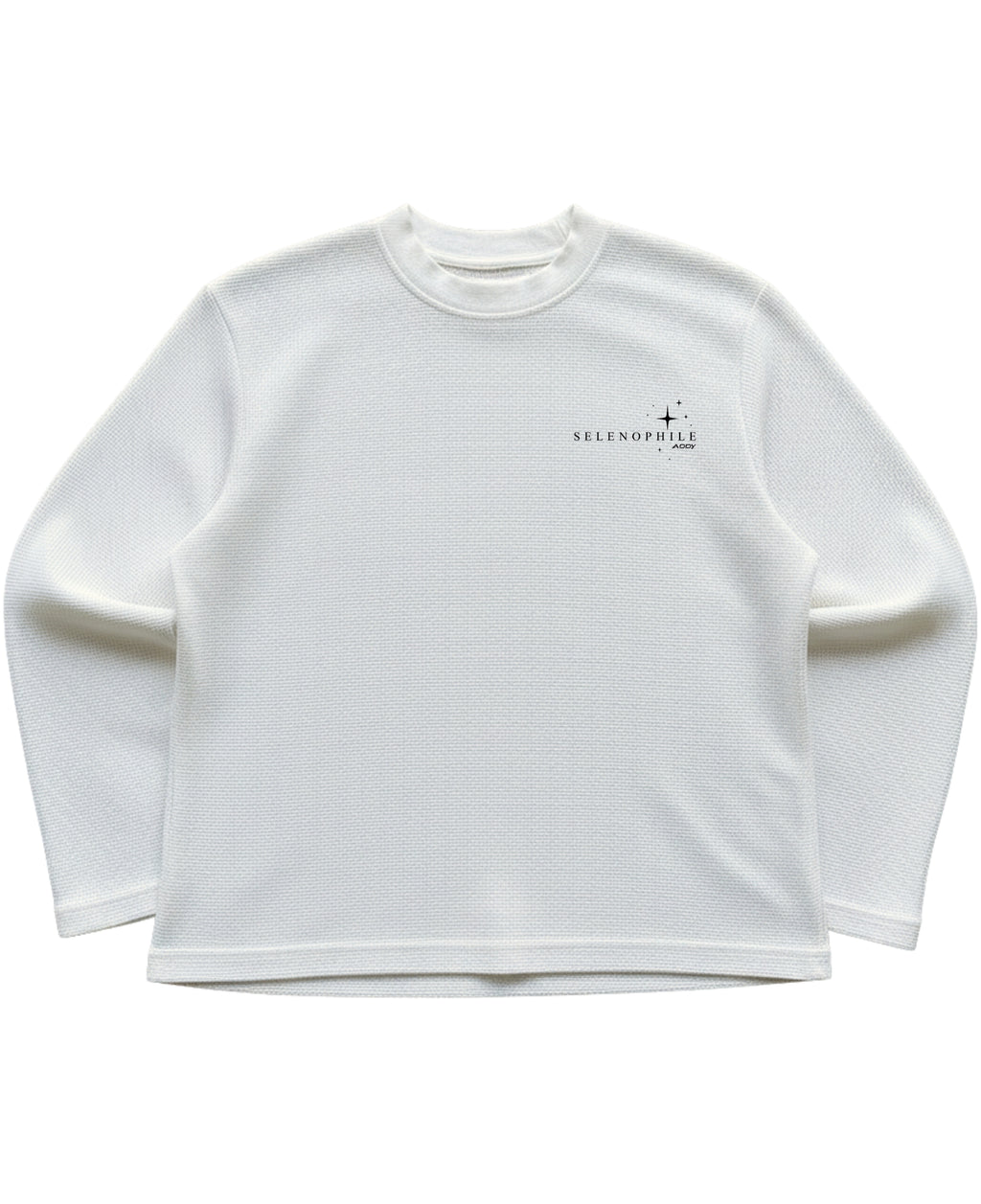 Off-white waffle knit oversized full-sleeve Front Design