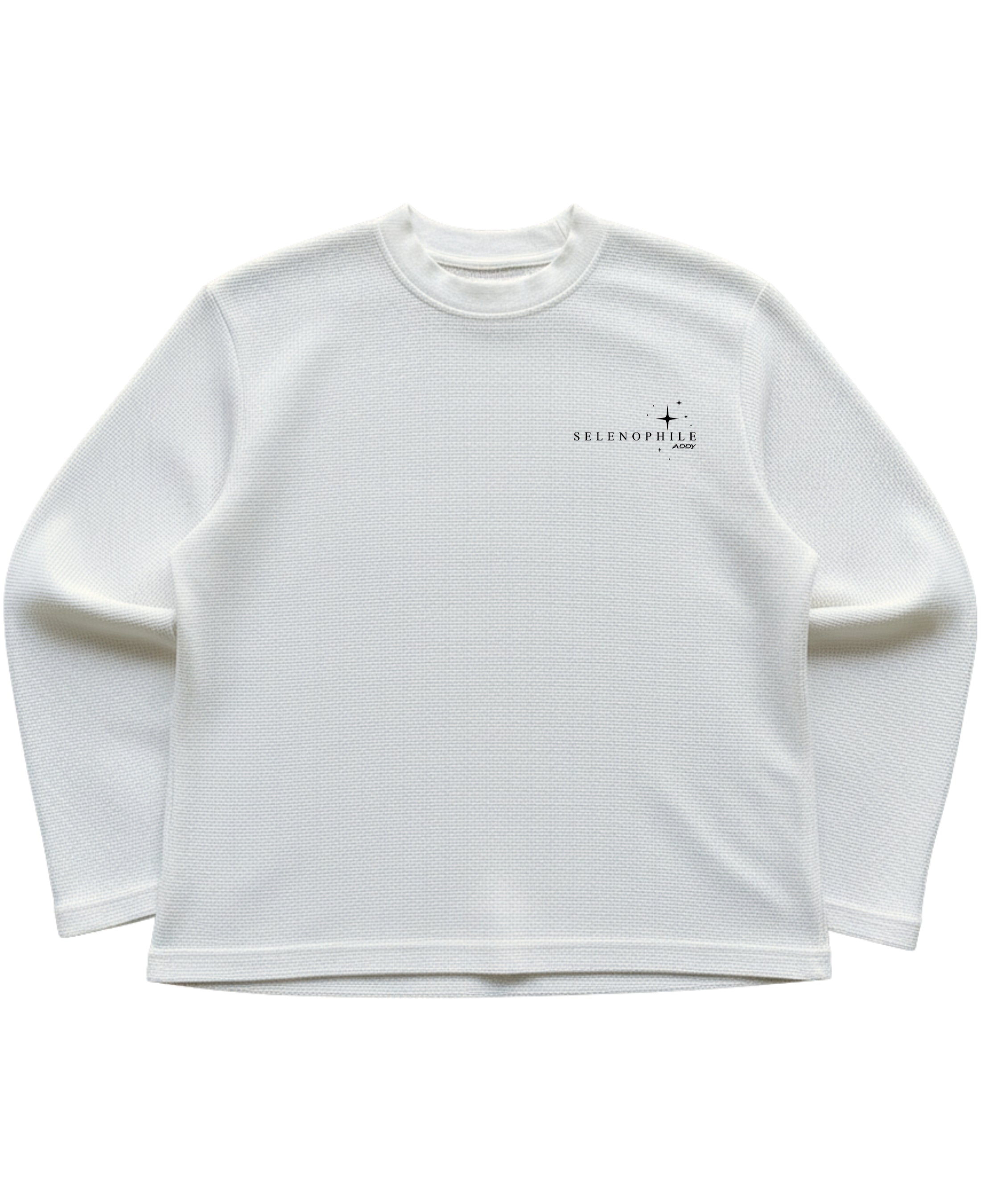 Off-white waffle knit oversized full-sleeve Front Design
